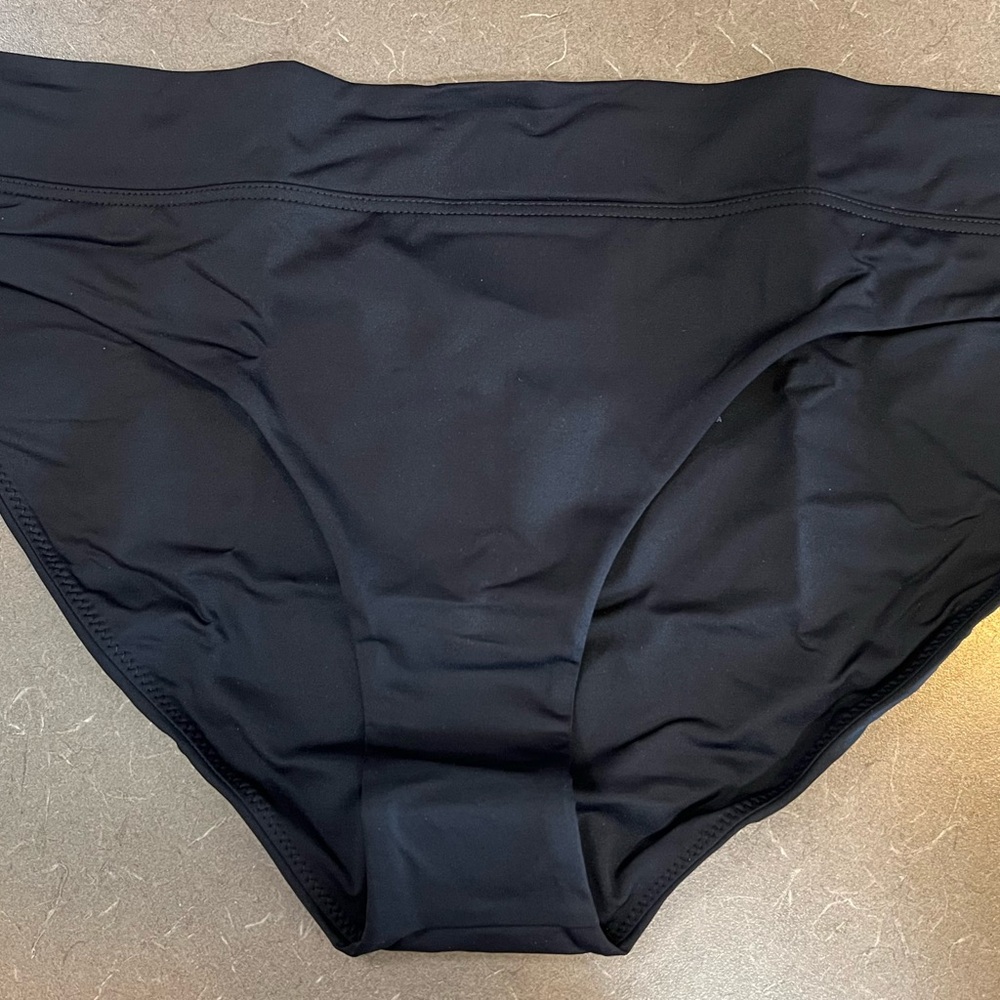NWT prAna Summer Waves Black Bikini Bottom UPF 50+ Women’s Medium
